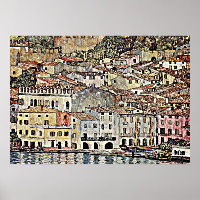 Pôster Klimt - Malcesine no lago Garda (Frente)