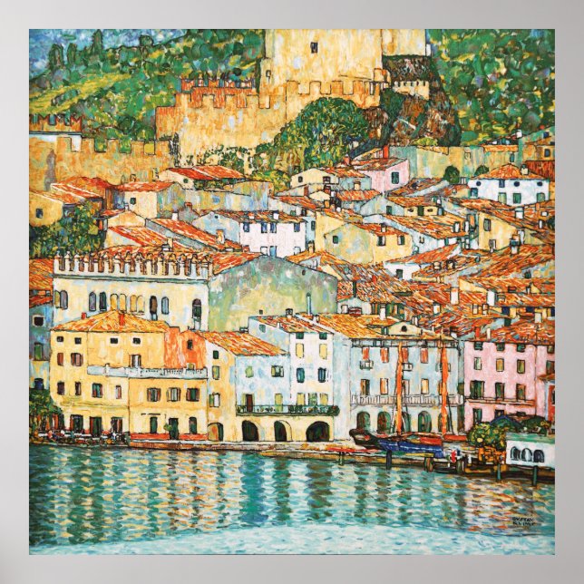 Poster Klimt "Malcesine on Lake Garda" (Frente)