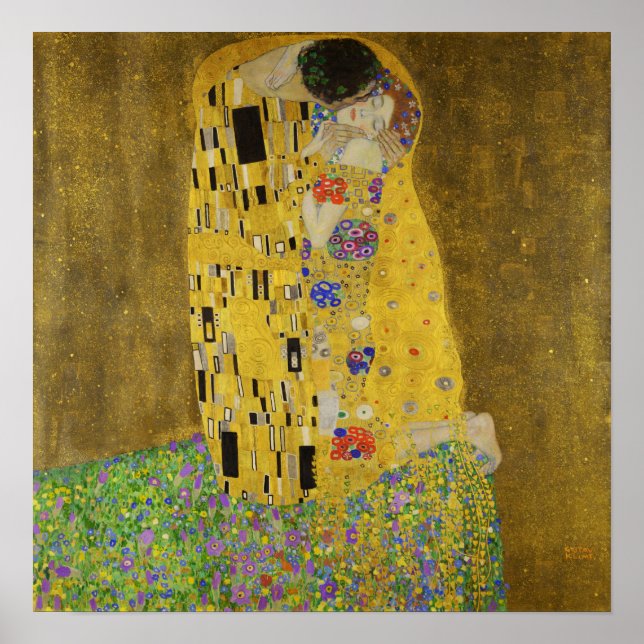 Poster Klimt - O Beijo (Frente)