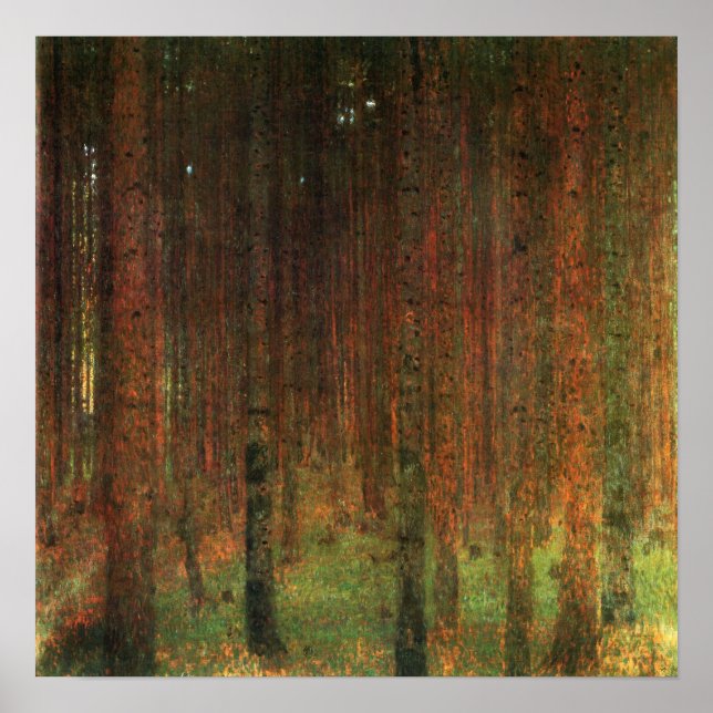 Poster Klimt - Pine Forest 1901 (Frente)