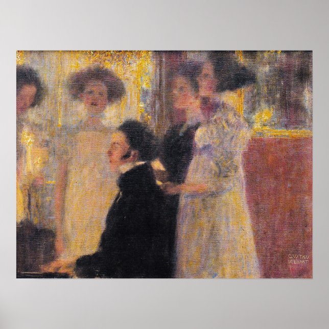 Poster Klimt - Schubert On The Piano (Frente)