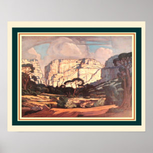 Pôster Kloof S. África de Rustenburg por J.H. Pierneef
