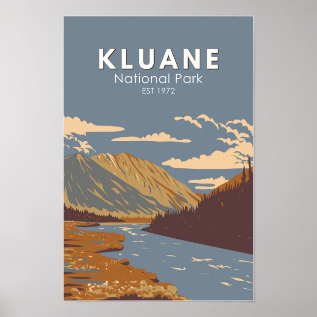 Poster Kluane National Park Ainda Brook Canadá Viagem Art (Frente)