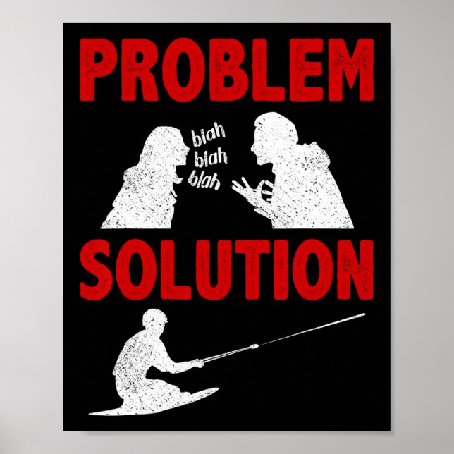 Poster Knee Boarding Aquatic Sport Problem Solution Hobby (Frente)