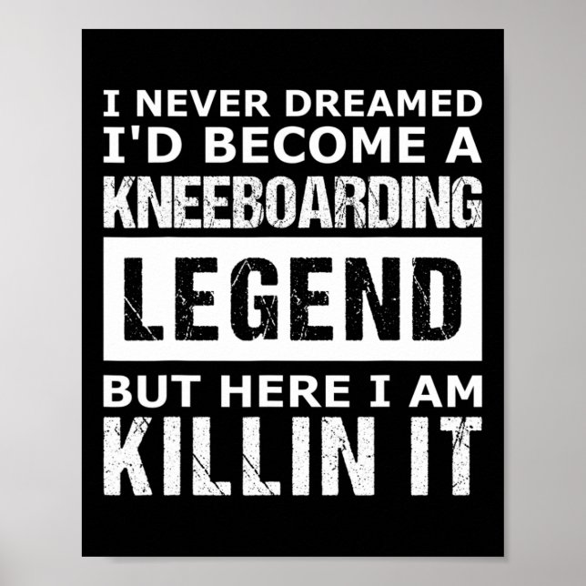 Poster Kneeboarding Masculino Engraçado (Frente)
