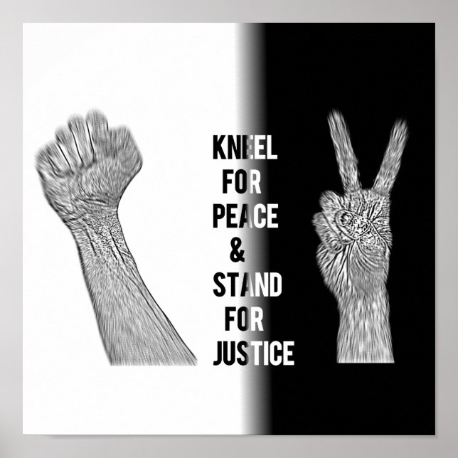 Poster Kneel for Peace and Stand for Justice (Frente)