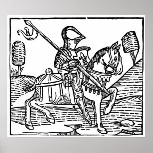 Pôster Knight Medieval Engraving
