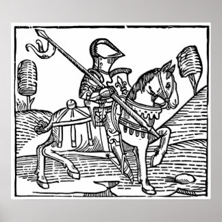 Pôster Knight Medieval Engraving