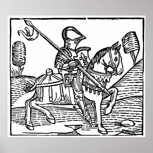 Pôster Knight Medieval Engraving (Frente)