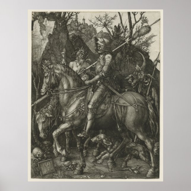 POSTER KNIGHT, MORTE E MORTE POR ALBRECHT DÜRER (Frente)