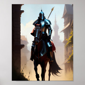 Poster Knight on Horseback