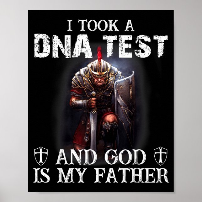 Poster Knight Templar Christian Warrior Dna God Is My Fat (Frente)
