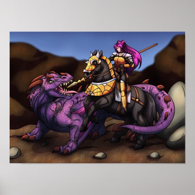 Poster Knight Vs Dragon (Frente)