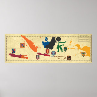 Poster KNIL Territoriale Troepen Commando Overzicht