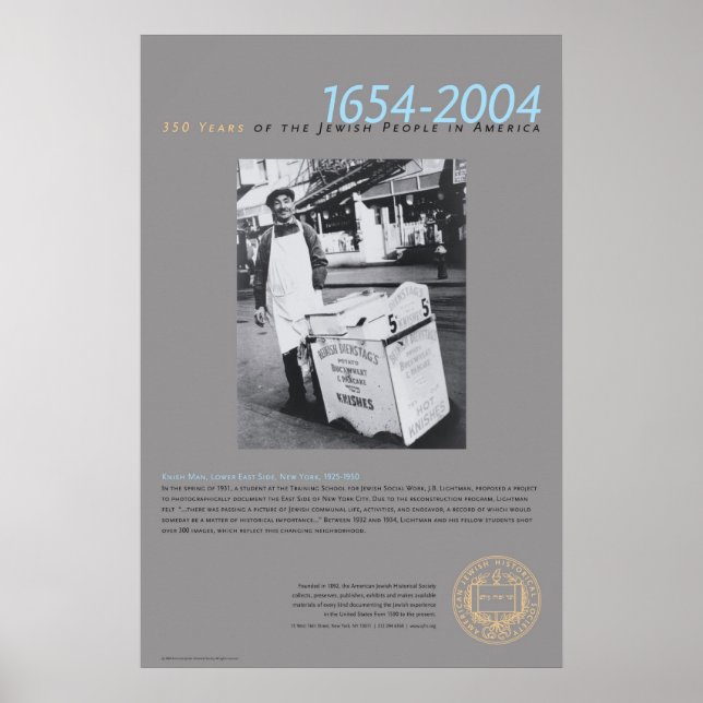 Pôster Knish Man Lower East Side New York 1925-1950 (Frente)