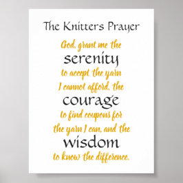 Poster Knitters Prayer Funny