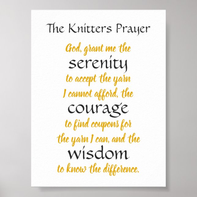 Poster Knitters Prayer Funny (Frente)