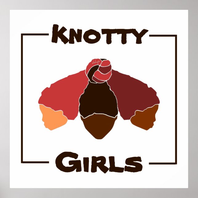 Poster Knotty Girls Black Girls Tied Knot of Natural Hair (Frente)