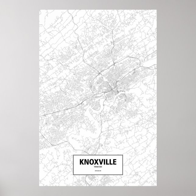 Pôster Knoxville, Tennessee (preto no branco) (Frente)