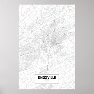 Pôster Knoxville, Tennessee (preto no branco)