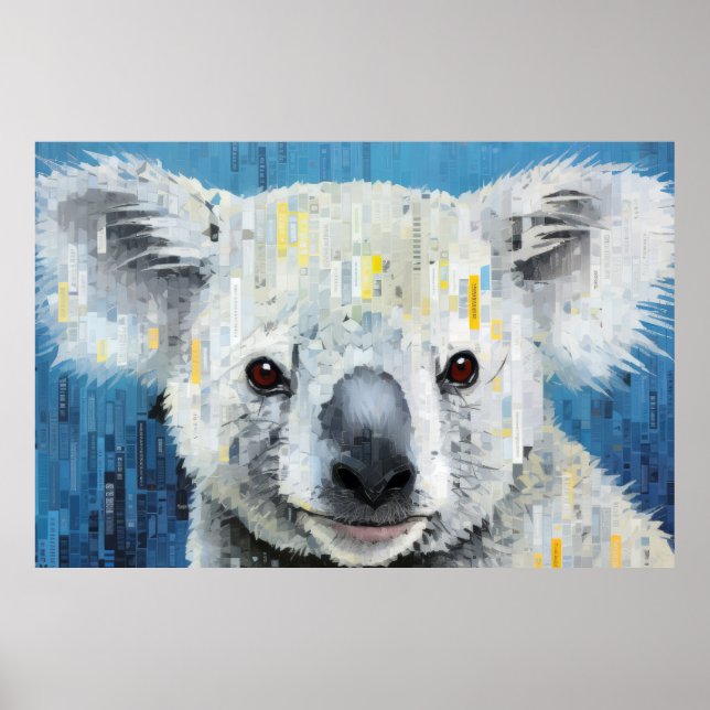 Poster Koala Animal Art Decor Paint Mosaico (Frente)
