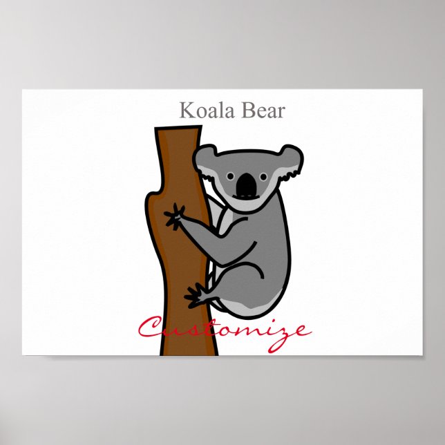 Poster Koala Bear Subindo Árvore Troço_Cove (Frente)