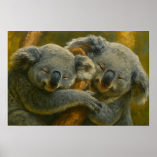 Poster Koala Embrace - Tender Wildlife Momento
