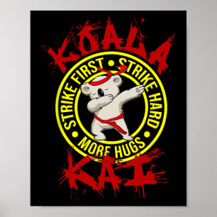 Poster Koala Kai Divertido Karate Ninja Dojo Koala Abraço