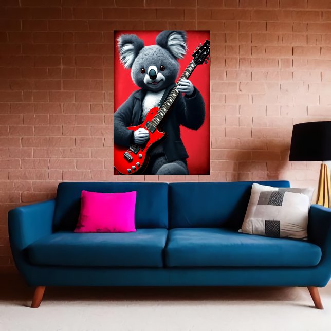 Poster Koala playing a guitar  | AI Art (Criador carregado)