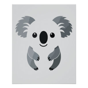 Pôster Koala Vetor Art Animal Modern Urban City Graphic
