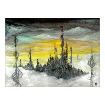 Koch City Oil on Gesso Conselho por Toby Mikle