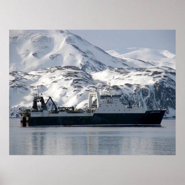 Poster Kodiak Enterprise, Factory Trawler in Dutch Harbor (Frente)