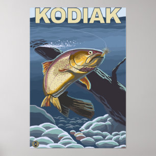 Pôster Kodiak, secção transversal da truta de