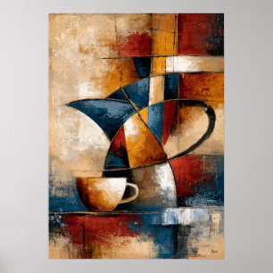 Poster Kōhī Coffee Forms Arte Geométrico Japonês de Café