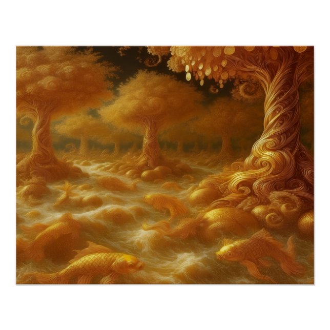 Pôster Koi Dourado (Frente)