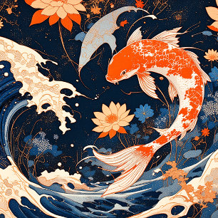 Pôster Koi e Waves