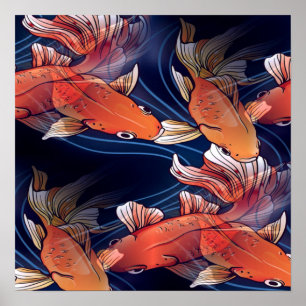 Poster Koi Fish Japonês