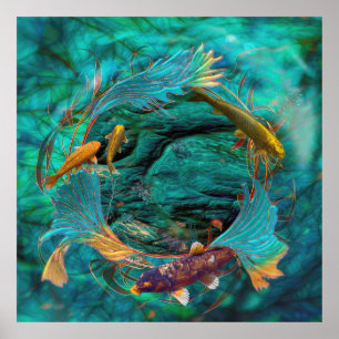 Poster Koi Fish "SWIMMING IN PEACE"