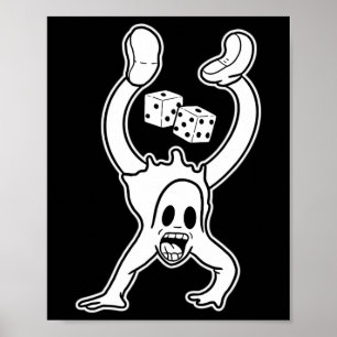Poster Koko O Palhaço Ghost Lucky Dice Handstand Gótico C