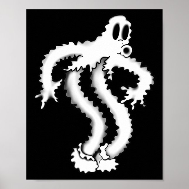 Poster Koko O Palhaço Shaky Spooky Blackwork (Frente)