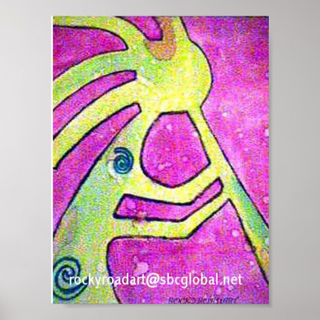 Pôster Kokopelli Watercolor (Frente)