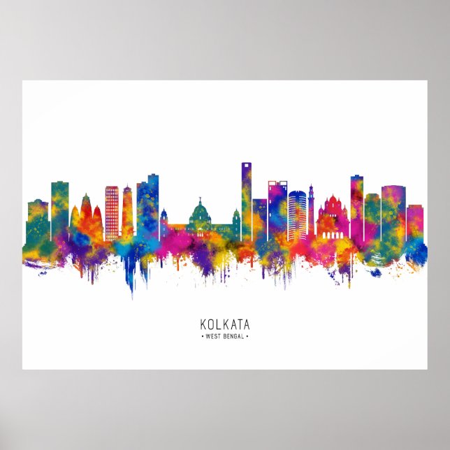Poster Kolkata West Bengal Skyline (Frente)