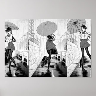 Poster Komi Umbrella Twirl Komisan wa Komyushou Desu
