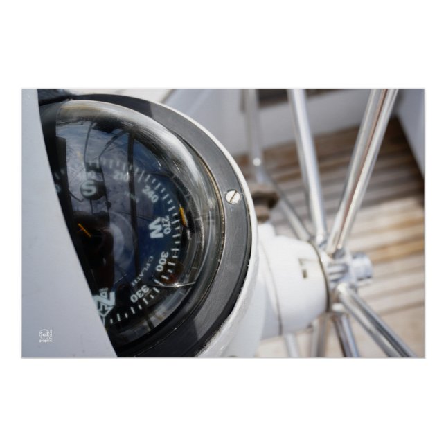 Pôster Kompas dat de richting geeft aan een avontuur.  (Frente)