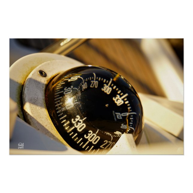 Pôster Kompas helpt navigeren en koer behouden.  (Frente)