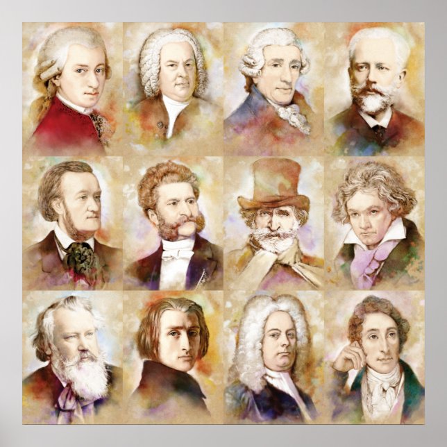 Poster Komponisten - Mozart, Bach, Beethoven e mehr! (Frente)