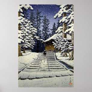 Poster Konjikido na Neve Hiraizumi Kawase Hasui