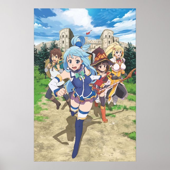 Poster Konosuba Aqua Megumin Darkness Kazuma (Frente)