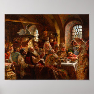 Poster Konstantin Makovsky - Um Banquete Boyar
