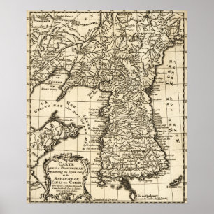 Pôster KoreaPanoramic MapKorea